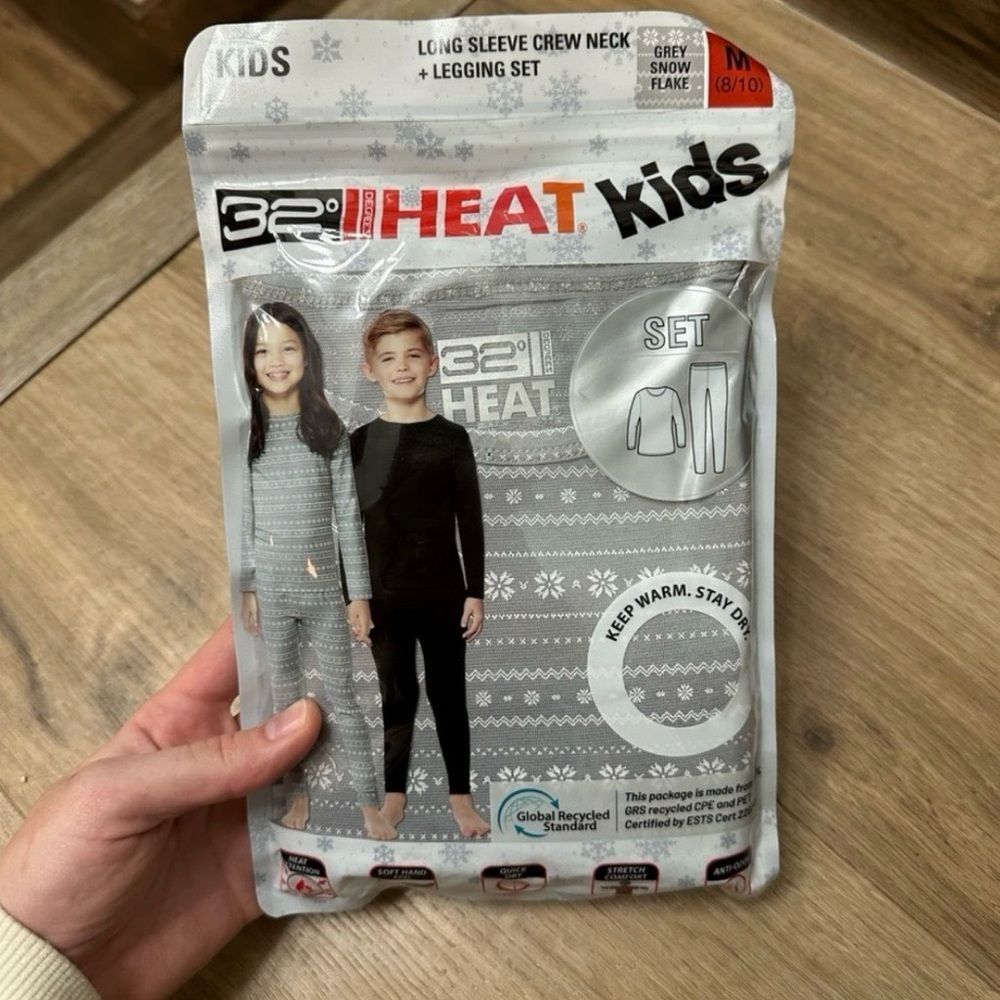 32 Degrees Kids Matching Set - Gray and Black